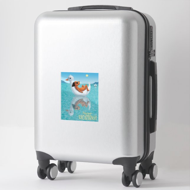 Happy Vacations!  Sticker (Suitcase)