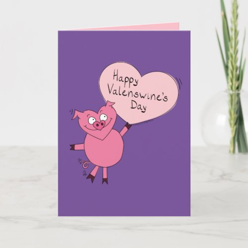 Happy Valenswines Day _ Valentines  Greeting Card