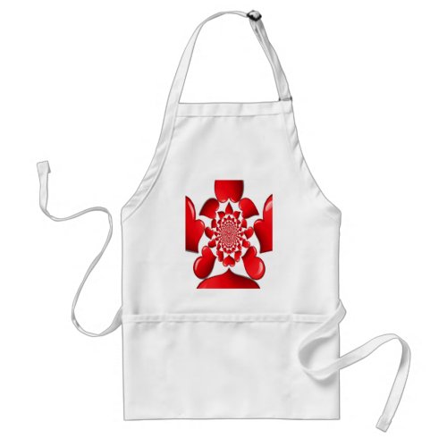 Happy Valentine Big Red Hearts Adult Apron