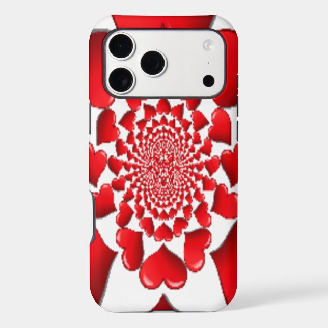 Happy Valentine Big Red Hearts Case-Mate iPhone Case (Back)