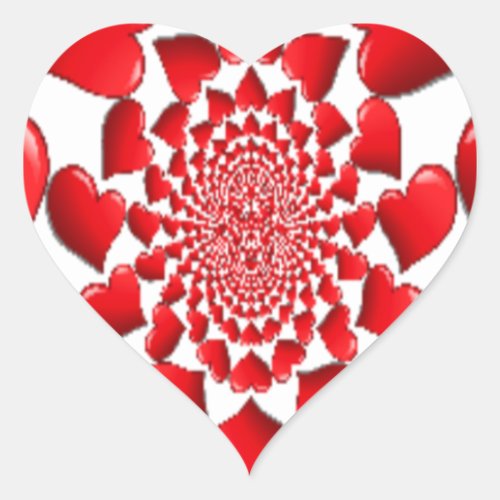 Happy Valentine Big Red Hearts Heart Sticker