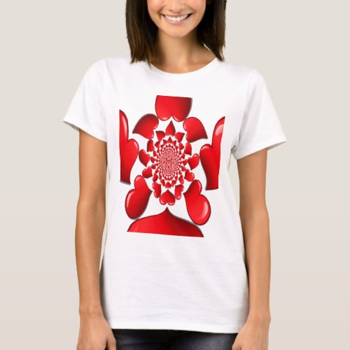 Happy Valentine Big Red Hearts T_Shirt