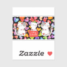 happy valentine cats