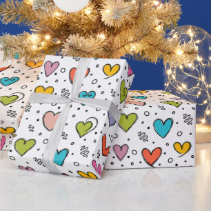 Happy valentine day Colorful hearts  Wrapping Paper