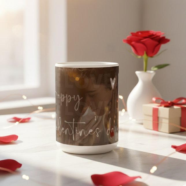 Happy Valentine Day Couple Photo Sweet Coffee Gift Coffee Mug (Creator Uploaded)