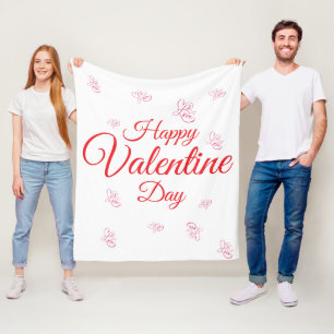 Happy Valentine Day Fleece Blanket