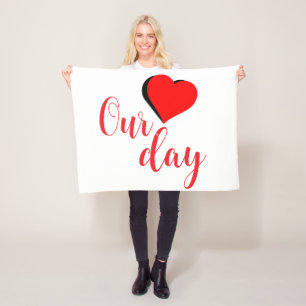 Happy Valentine Day Fleece Blanket