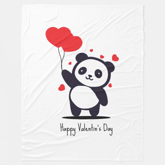 happy Valentine Day Fleece Blanket (Front)