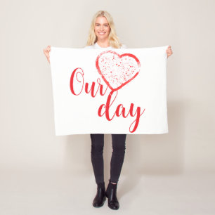 Happy Valentine Day Fleece Blanket