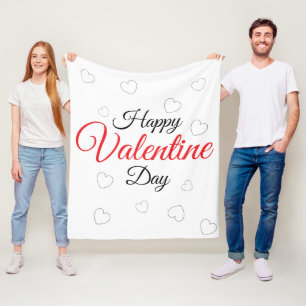Happy Valentine Day Fleece Blanket