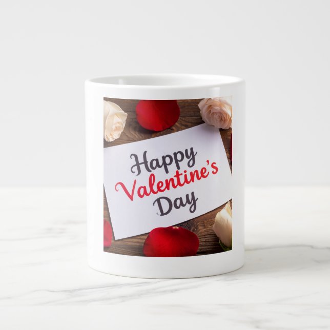 Happy valentine day giant coffee mug (Front)