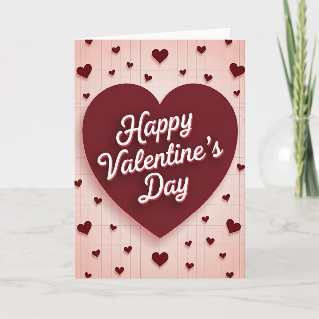 Happy Valentine Day Glow Heart Card (Front)