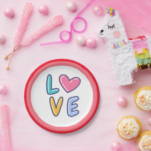 Happy Valentine Day Paper Plates