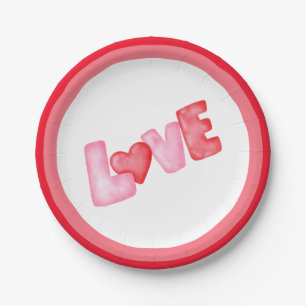 Happy Valentine Day Paper Plates