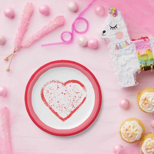 Happy Valentine Day Paper Plates (Party)