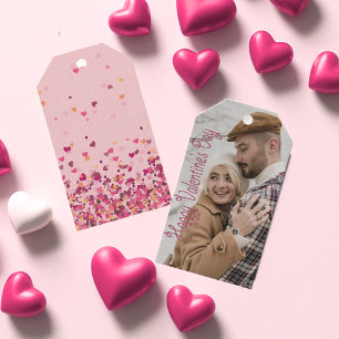 Happy Valentine Day pink Personalized Photo Gift Tags