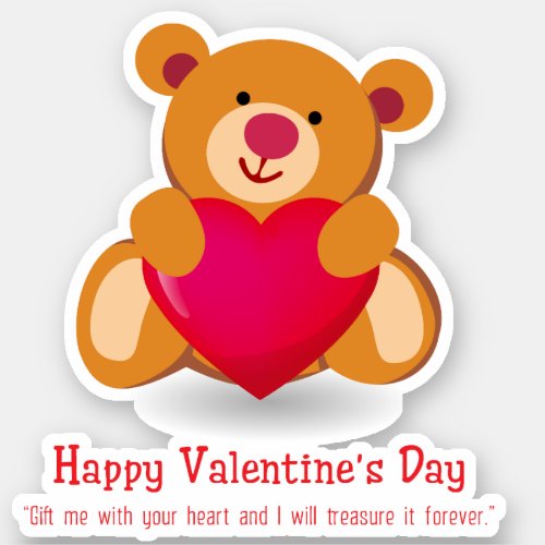 Happy Valentine Day Teddy bear  Sticker