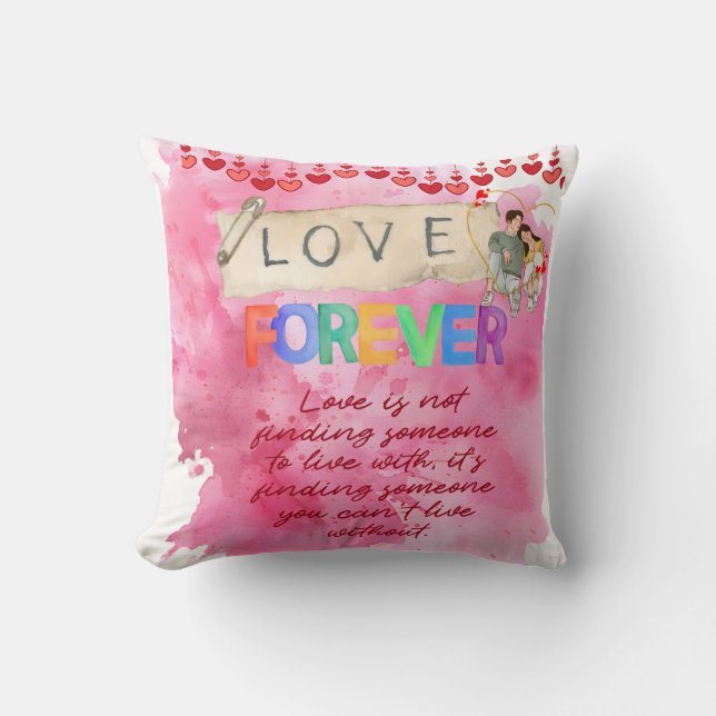 Happy Valentine Day Throw Pillow (Front)