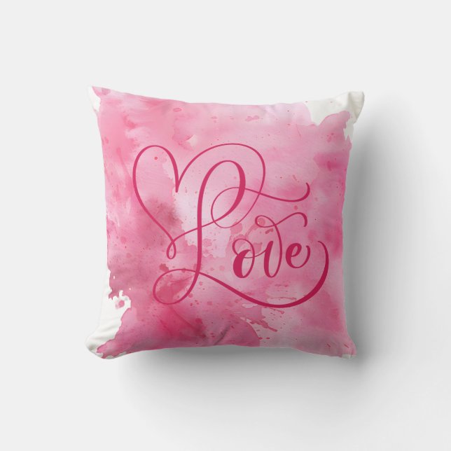 Happy Valentine Day Throw Pillow (Front)