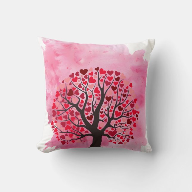 Happy Valentine Day Throw Pillow (Front)
