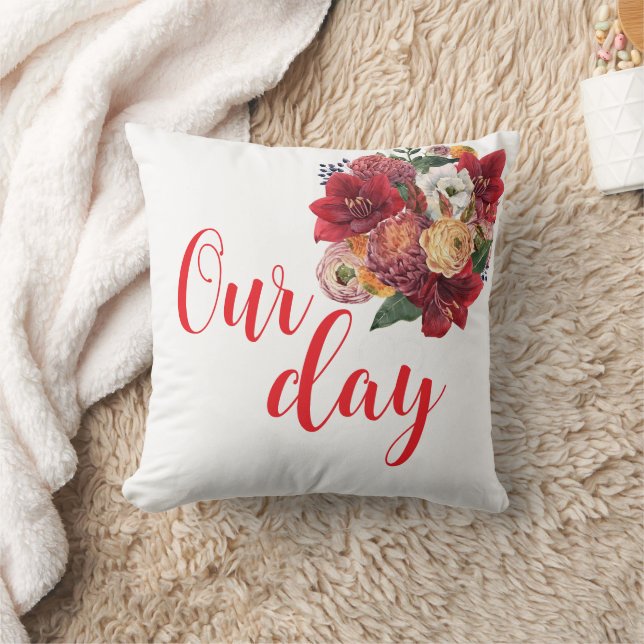 Happy Valentine Day Throw Pillow (Blanket)