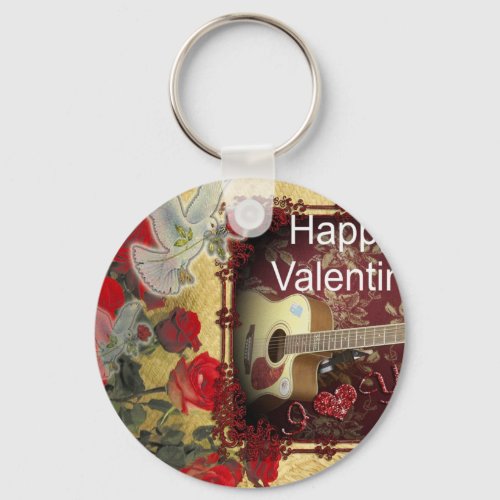 Happy Valentine day Tunes in my heart Keychain