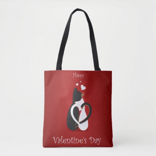 Happy Valentine Day With My love Cats  Tote Bag