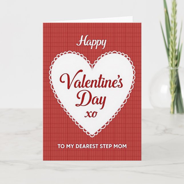 Happy Valentine Dearest Step Mom Card (Front)