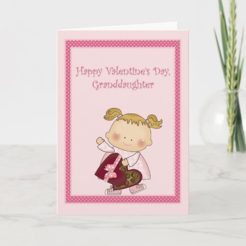 Happy Valentine Granddaughter Heart Box Candy Holiday Card