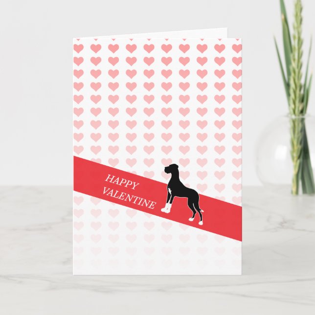 Happy Valentine Great Dane Holiday Card (Front)