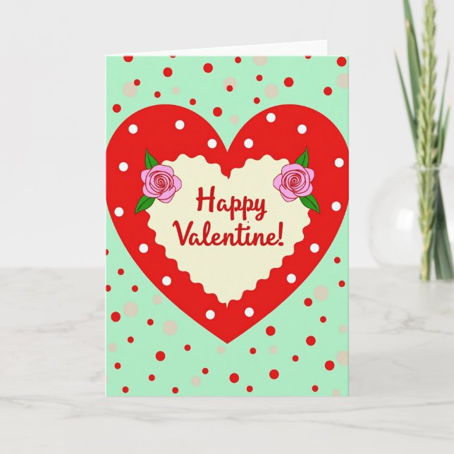 Happy Valentine Heart Card (Front)