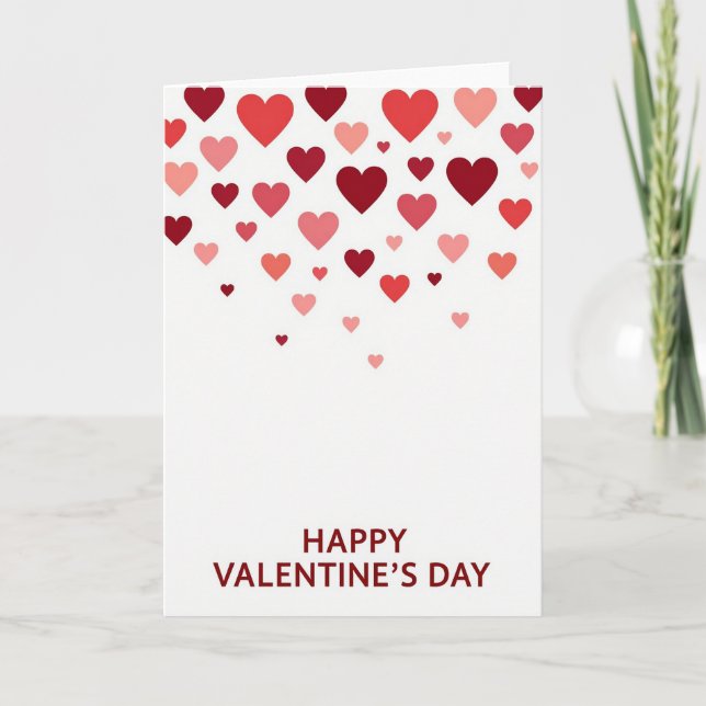 Happy Valentine Hearts Card (Front)