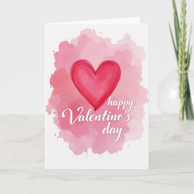 Happy Valentine Love Heart Card (Front)