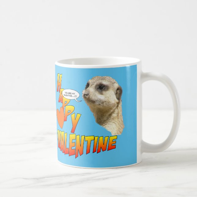 Happy Valentine Meerkat Cust. Coffee Mug (Right)
