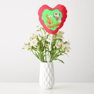 Happy Valentine Meerkat Heart Balloon