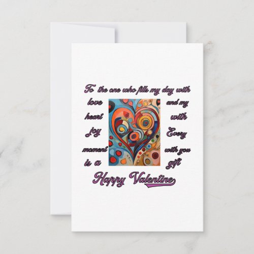 happy valentine note card