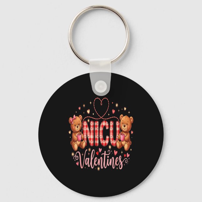 Happy Valentine Nurse Nicu Valentines Day Shirt Nu Keychain (Front)