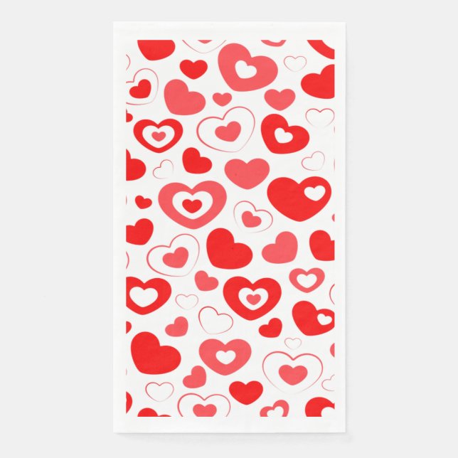 Happy Valentine Paper Guest Towels (Front)