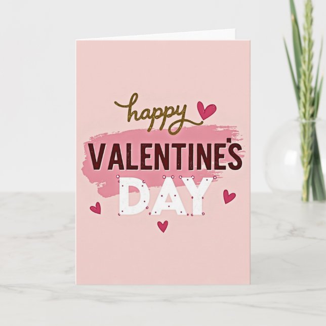 Happy Valentine Polka Dot Card (Front)