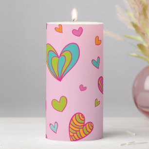 Happy valentine`s day 2023 With Heart Love     Pillar Candle
