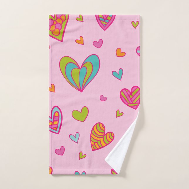 Happy valentine`s day 2024 With Heart Love      Hand Towel (Hand Towel)