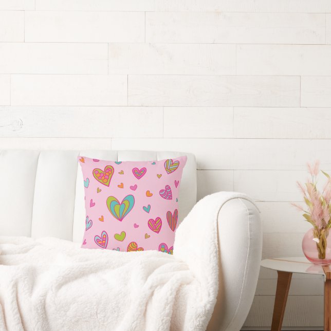 Happy valentine`s day 2024 With Heart Love         Throw Pillow (Couch)