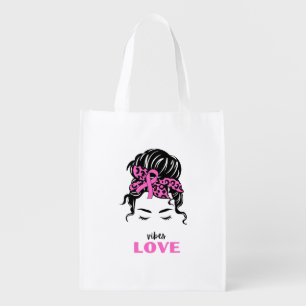 Happy valentine`s day 2024 With Vibes Love Grocery Bag