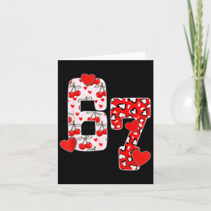 Happy Valentine’s Day 67 Meme Hearts Coquette Bow Card