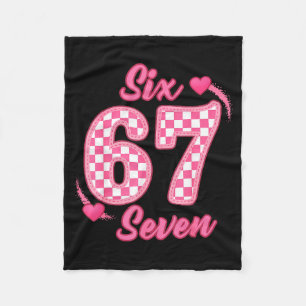 Happy Valentine’s Day 67 Meme Hearts Coquette Bow Fleece Blanket