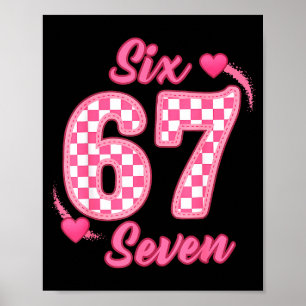 Happy Valentine’s Day 67 Meme Hearts Coquette Bow Poster