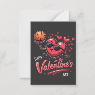 Happy Valentine’s Day Basketball Lovers Note Card