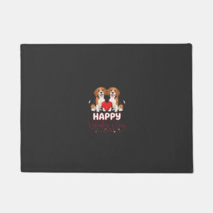 Happy Valentine’s Day Beagle Couple Doormat