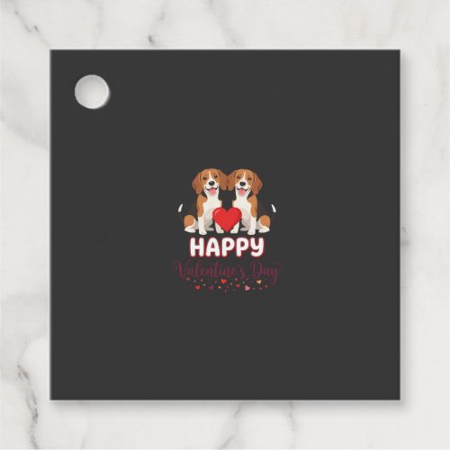 Happy Valentine’s Day Beagle Couple Favor Tags