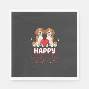 Happy Valentine’s Day Beagle Couple Napkins
